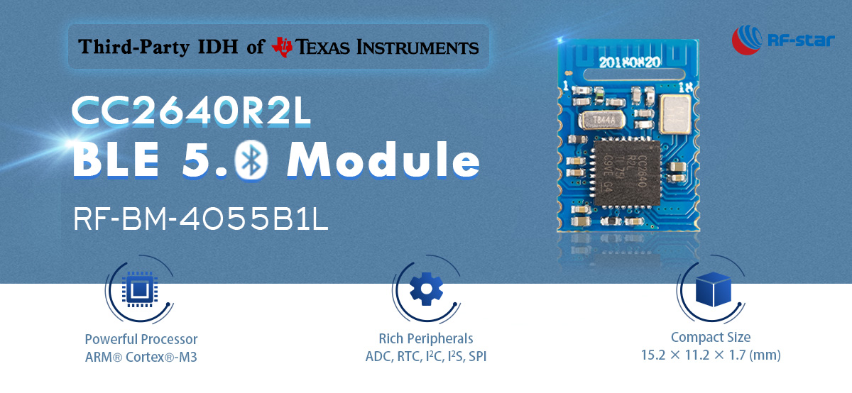 TI CC2640R2LRHB 기반 Bluetooth 5.0 모듈