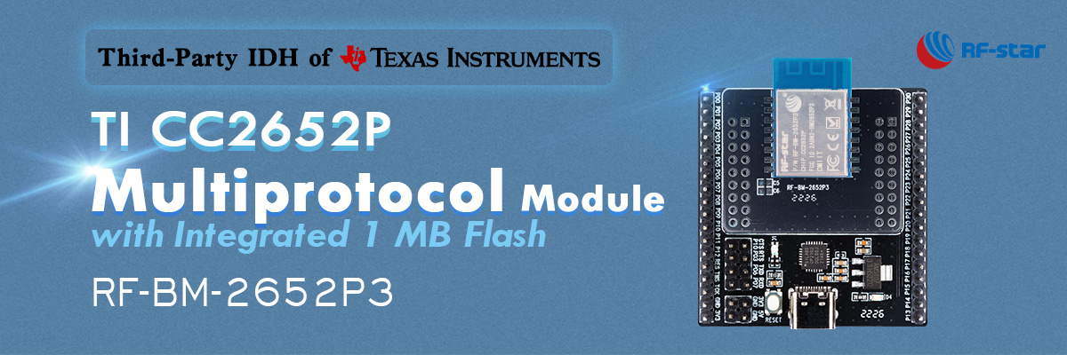 1MB 플래시가 통합된 TI CC2652P 멀티프로토콜 모듈 RF-BM-2652P3