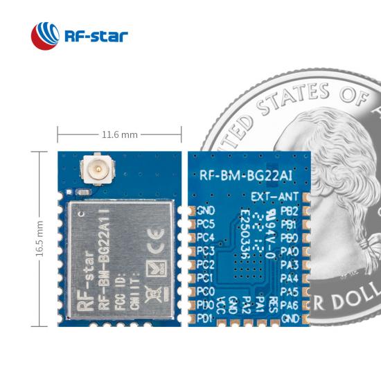 Low Power Bluetooth 5.2 nEFR32BG22 Module with IPEX antenna