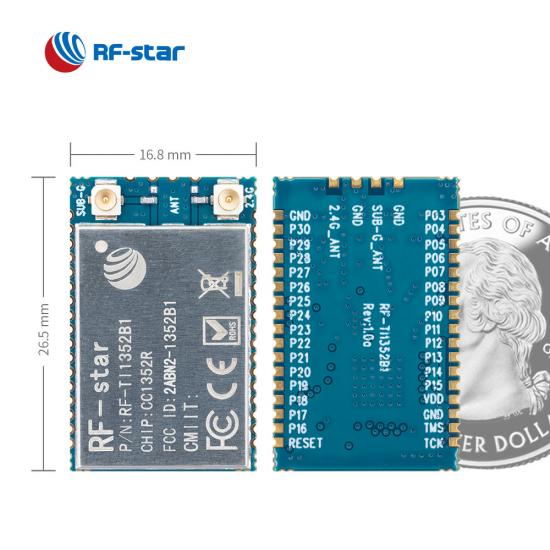 CC1352R Multiprotocol Wireless Module RF-TI1352B1 with Sub-1 GHz and 2.4-GHz bands